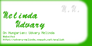 melinda udvary business card